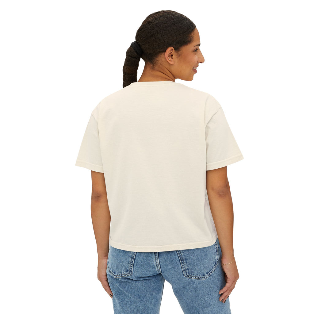 Women's Boxy Tee — Red Doodle Graphic "Vacation Vibes" Tee