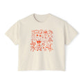 Women's Boxy Tee — Red Doodle Graphic "Vacation Vibes" Tee